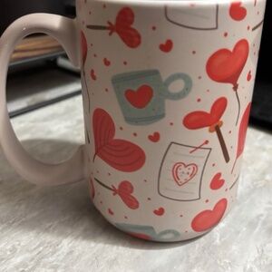 New Heat Changing Color Ceramic Coffee Mug 15 Oz Red Aqua Hearts Cups Fast Ship